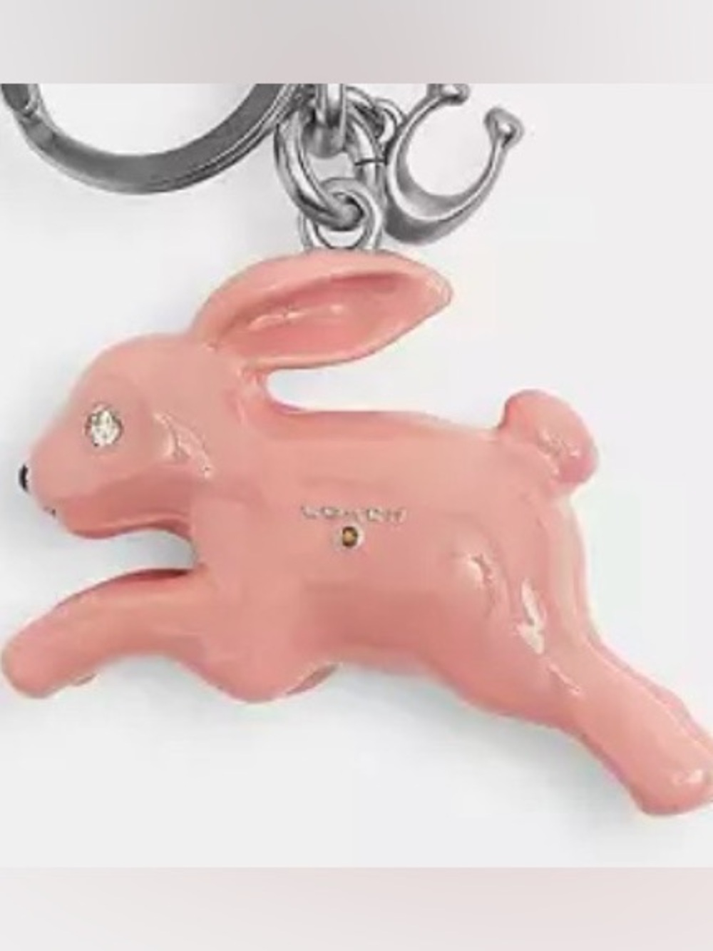 Coach LARGE BUNNY BAG, CHARM keychain key fob NWT